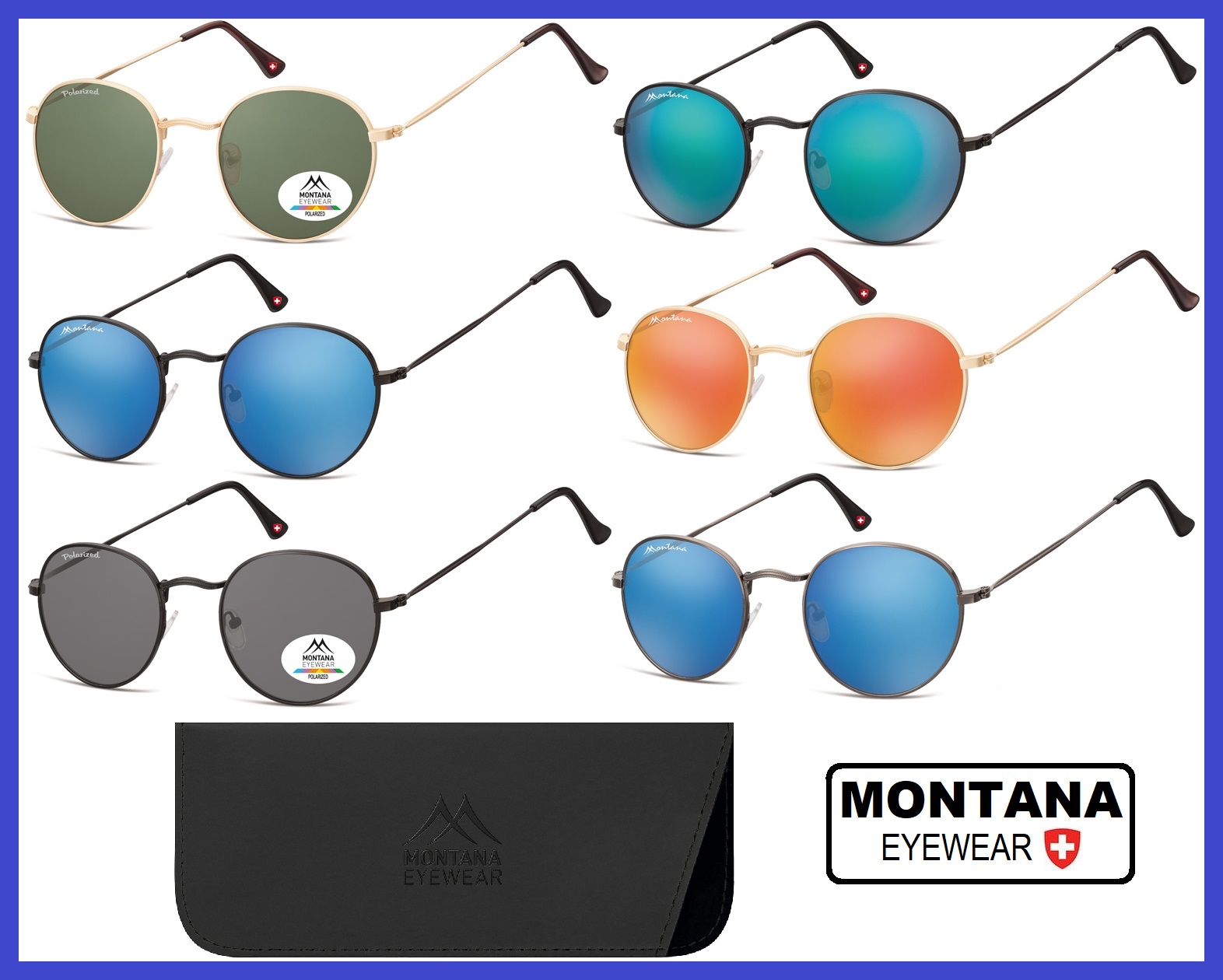 nuovi occhiali da sole uomo donna ragazzo colorati firmati montana rotondi a specchio polarizzati lenti blu azzurre verdi arancioni tondi in metallo occhiale sole unisex